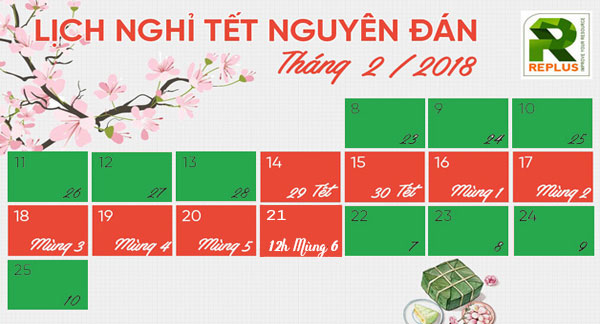 Replus thông báo nghỉ Tết Nguyên Đán 2018