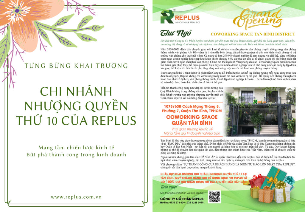 Mừng khai trương chi nhánh nhượng quyền của Replus tại Quận Tân Bình