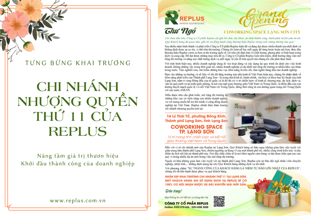 Mừng khai trương chi nhánh nhượng quyền thứ 11 của Replus