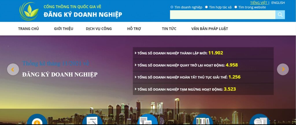 website đăng ký thành lập doanh nghiệp online