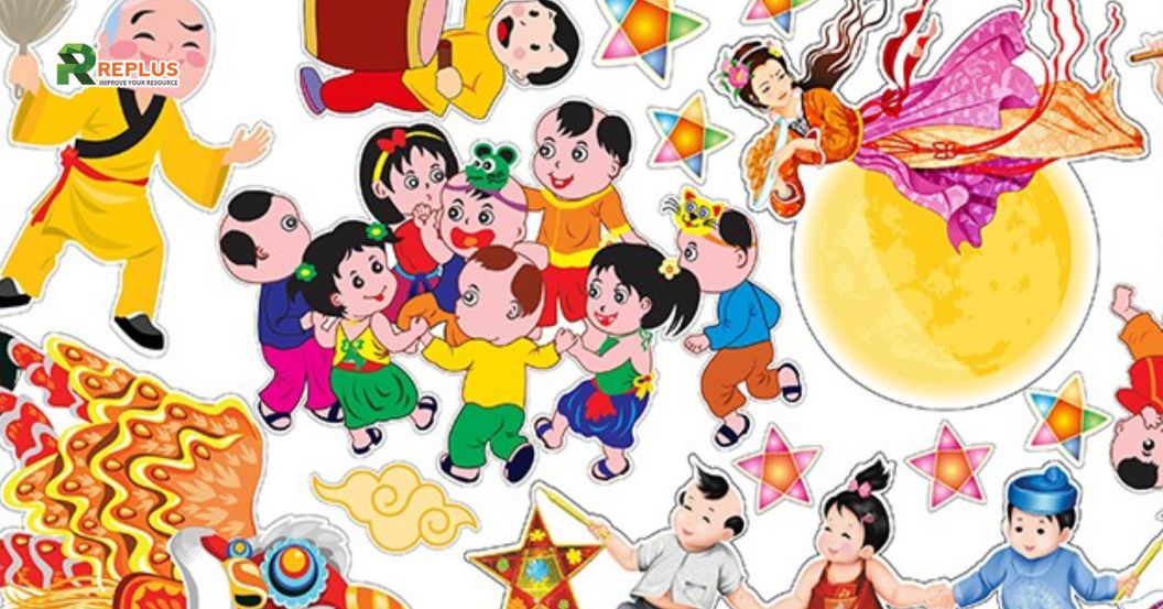 Tổng hợp 5+ ý tưởng trang trí Trung thu cho văn phòng ghi đậm dấu ấn lễ hội 4 Trang trí bằng decal và tranh vẽ chủ đề Trung thu