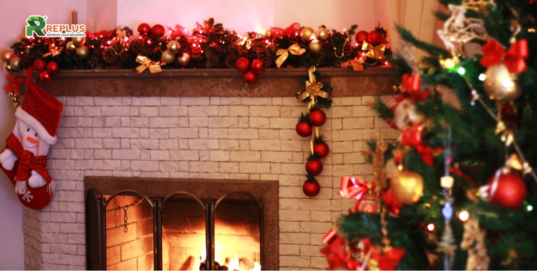 25+ Tips trang trí Noel văn phòng ghi đậm dấu ấn lễ hội 15 Trang trí Noel bằng dây kim tuyến đủ màu sắc