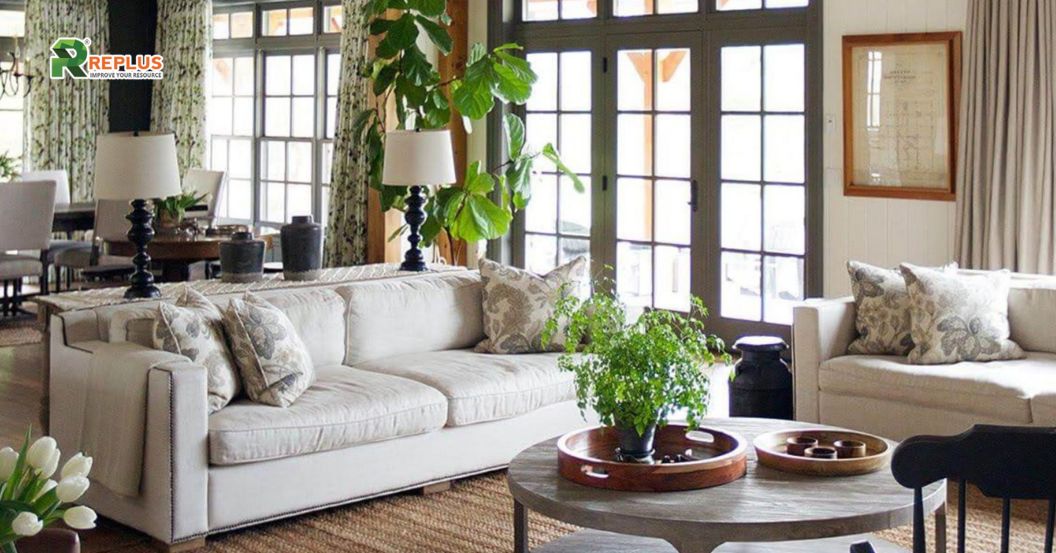 25+ mẫu trang trí phòng khách đẹp, đón đầu hướng 2024 16 trang trí theo phong cách elegant country style