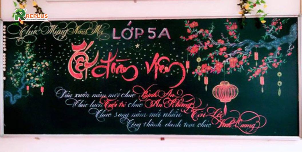 Top 12+ cách trang trí bảng ngày Tết nguyên Đán đẹp lung linh 3 Tết đoàn viên