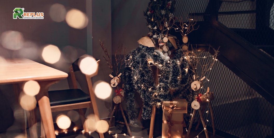 25+ Tips trang trí Noel văn phòng ghi đậm dấu ấn lễ hội 8 Trang trí dây đèn noel