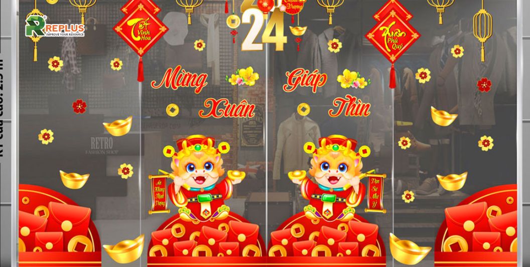 10+ ý tưởng trang trí Tết 2024 hiện đại nhưng vẫn cổ truyền 7 Trang trí cửa kính