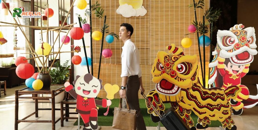 10+ ý tưởng trang trí Tết 2024 hiện đại nhưng vẫn cổ truyền 9 Trang trí văn phòng Tết