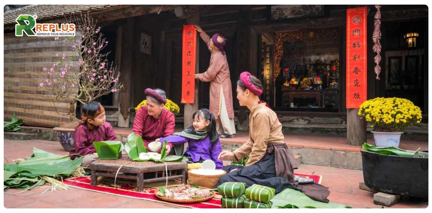 trang trí câu đối Tết