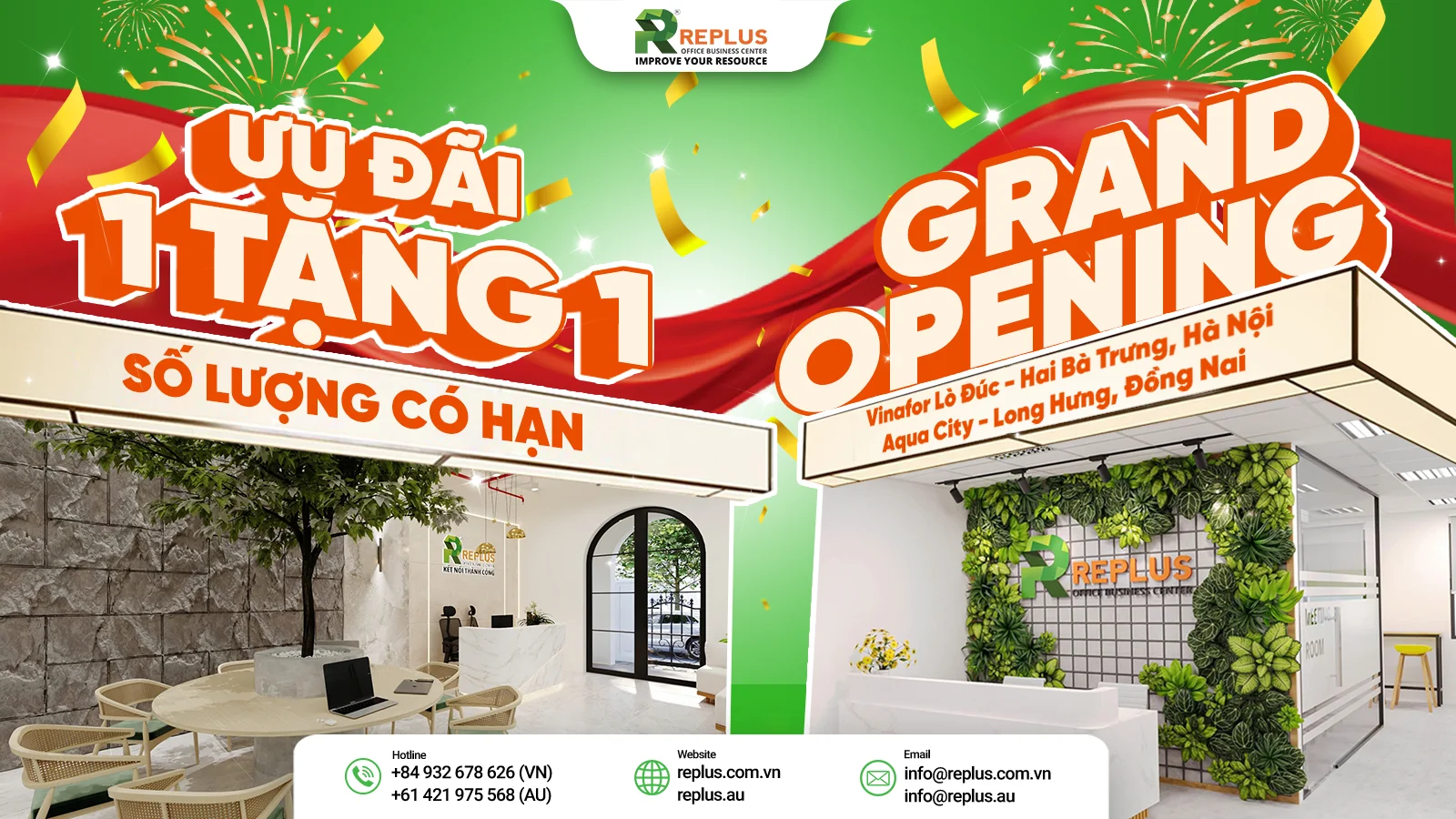 Replus đổ bộ Hà Nội & Đồng Nai | Nhận ngay ưu đãi 1 TẶNG 1!