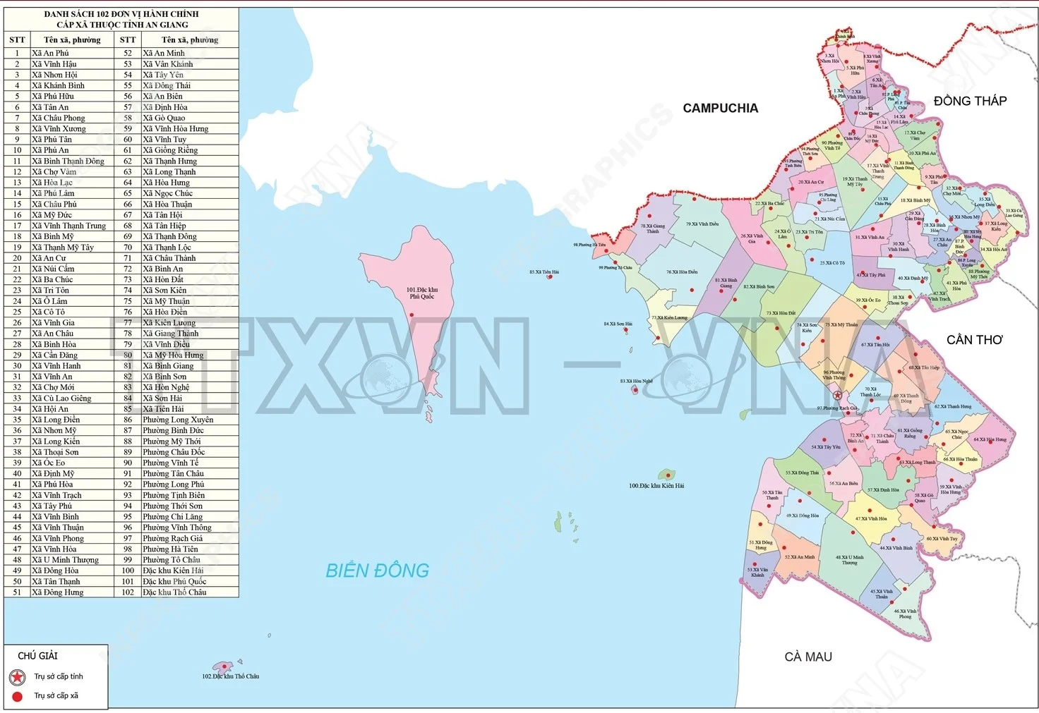 Bản đồ miền Tây sau sáp nhập: Còn 5 hay 6 tỉnh thành? 6 Bản đồ tỉnh An Giang sau sáp nhập gồm An Giang và Kiên Giang cũ