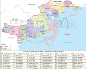 Bản đồ tỉnh Quảng Ninh 