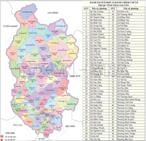 Bản đồ tỉnh Thái Nguyên 