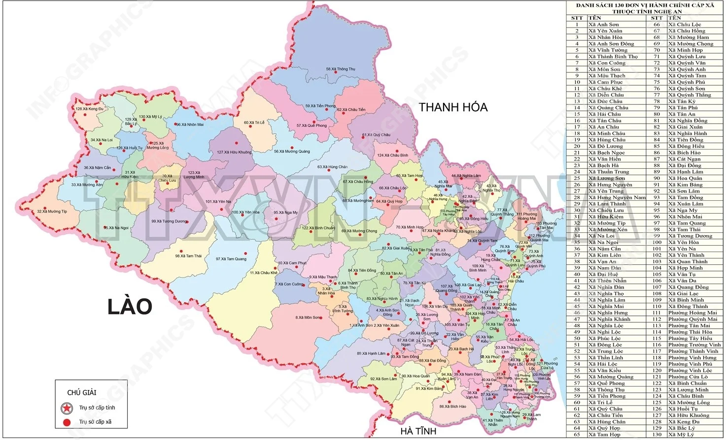 Bản đồ miền Trung mới nhất: 11 tỉnh, thành sau sáp nhập 7 Bản đồ tỉnh Nghệ An sau sáp nhập