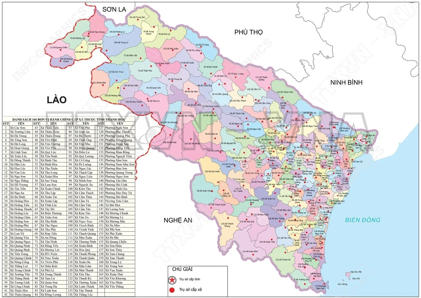 Bản đồ miền Trung mới nhất: 11 tỉnh, thành sau sáp nhập 6 Bản đồ tỉnh Thanh Hóa sau sáp nhập
