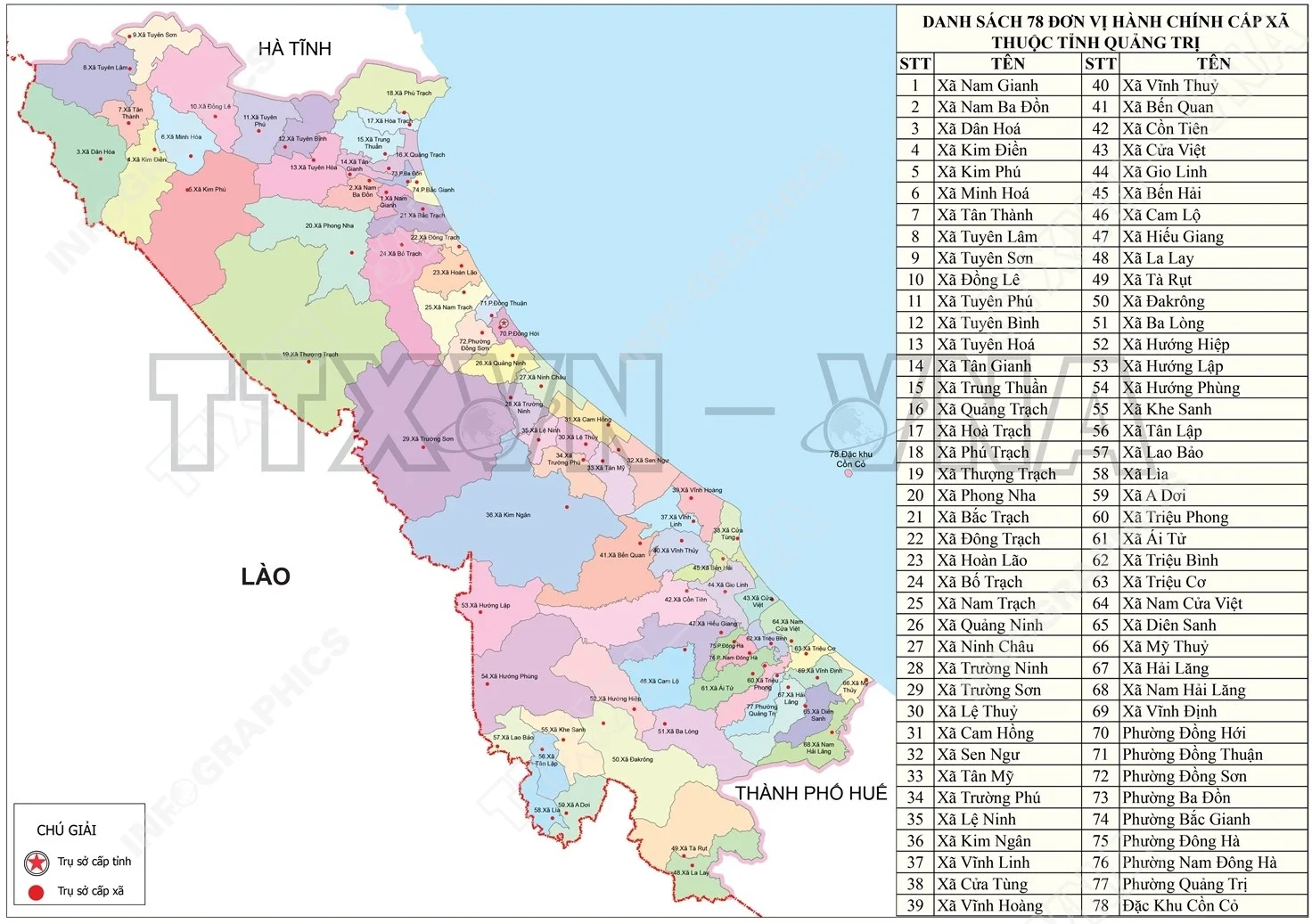 Bản đồ miền Trung mới nhất: 11 tỉnh, thành sau sáp nhập 9 Bản đồ tỉnh Quảng Trị sau sáp nhập