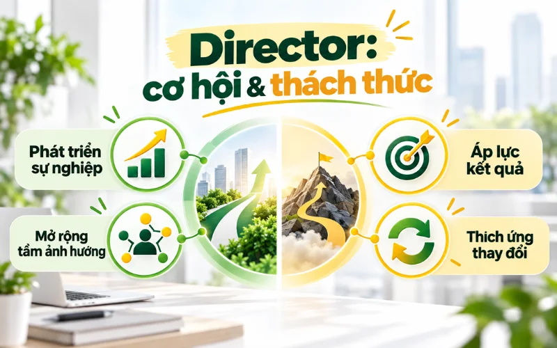 Director là gì? Nhiệm vụ, công việc và các chức danh phổ biến 3 Cơ hội và thách thức ở vị trí Director