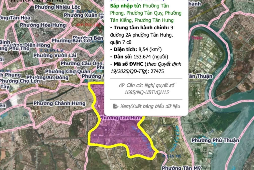 Phường Tân Hưng sau sáp nhập: gồm phường cũ nào, UBND, công an phường và bản đồ