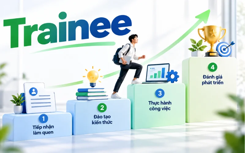 Trainee là gì? Khám phá các vị trí phổ biến và cách phân biệt với Intern 3 4 giai đoạn của chương trình đào tạo Trainee